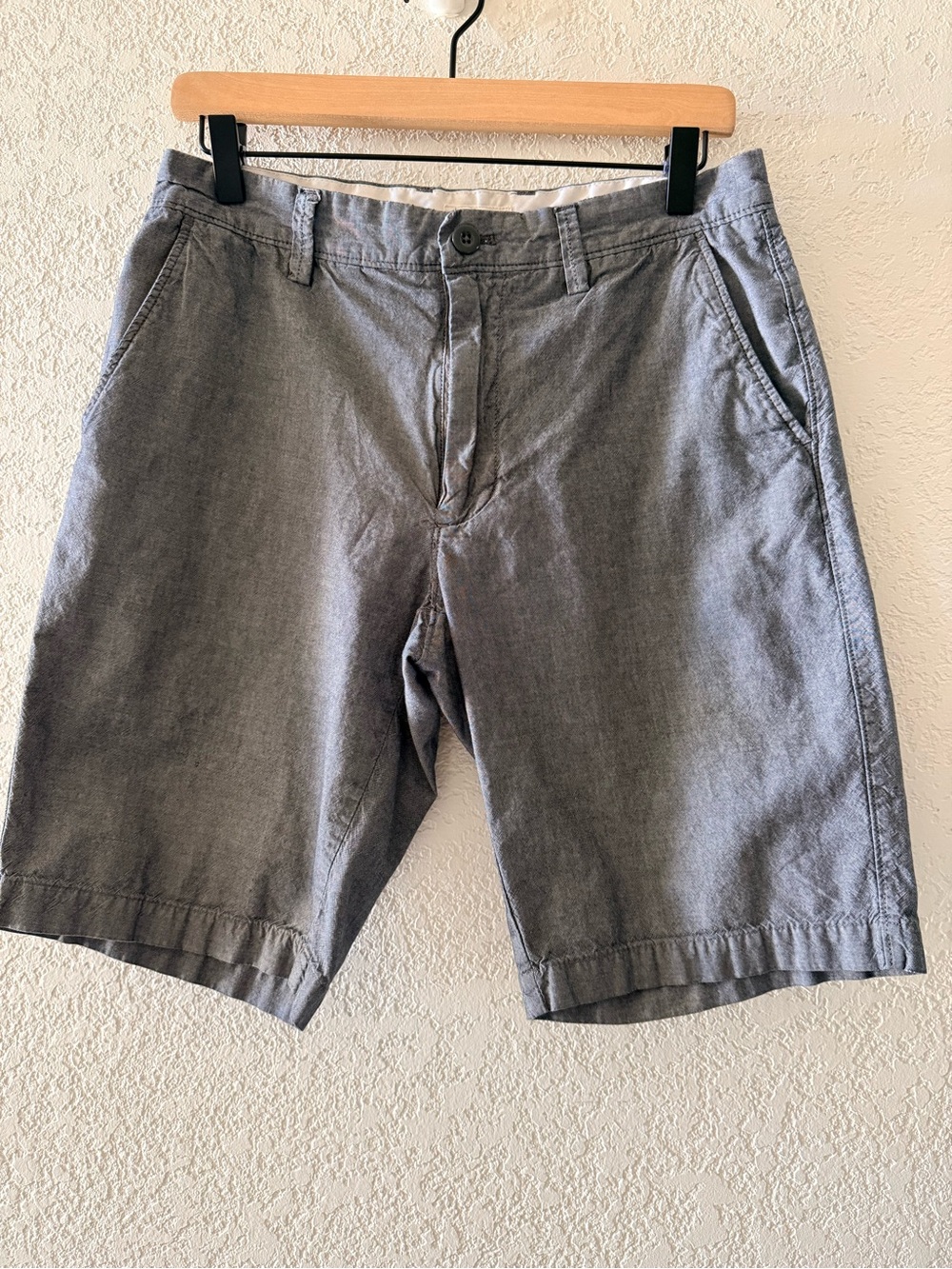 J.CREW Grey Flat Front 100% Cotton Pockets Chino Preppy Casual Shorts Mens Sz 30